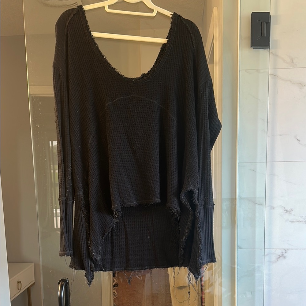 Free People Black Off-the-Shoulder Sweater